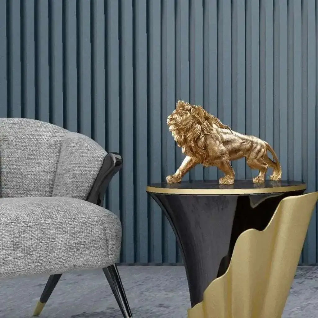 estatua-escultura-leao-dourado