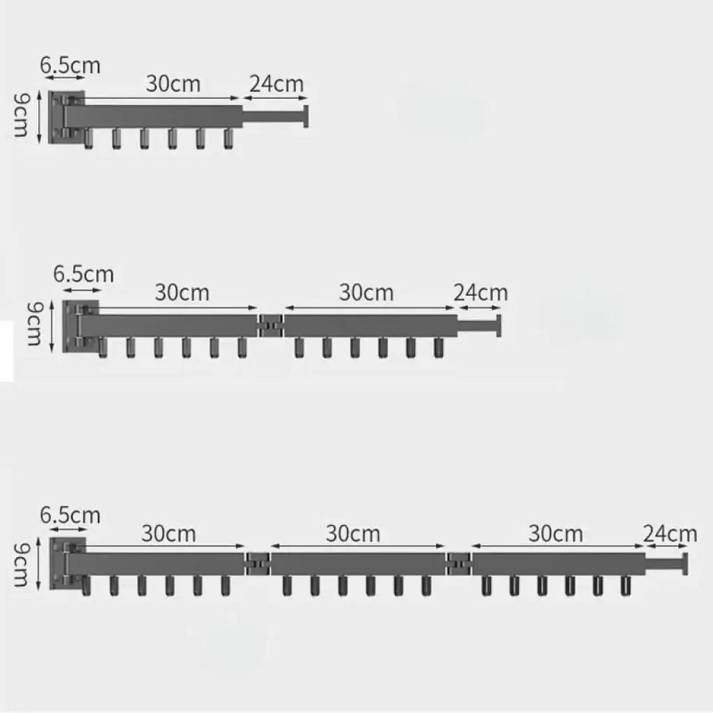 Varal retrátil de alumínio anticorrosão Wall-Mount Velutta para roupas obisk