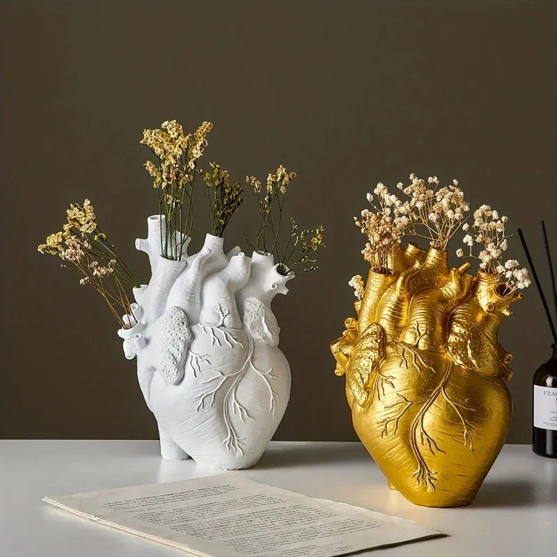Vaso Coração em Flores Velutta