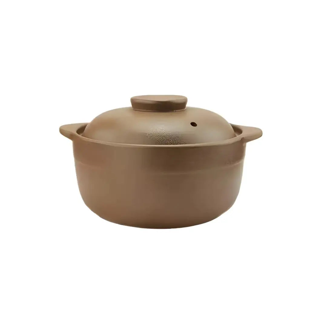 Panela de barro para assados cerâmica marrom com tampa ideal para cozinhar