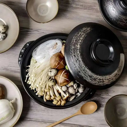 Panela de Cerâmica para Culinária Asiática Velutta com tampa quente e resistente